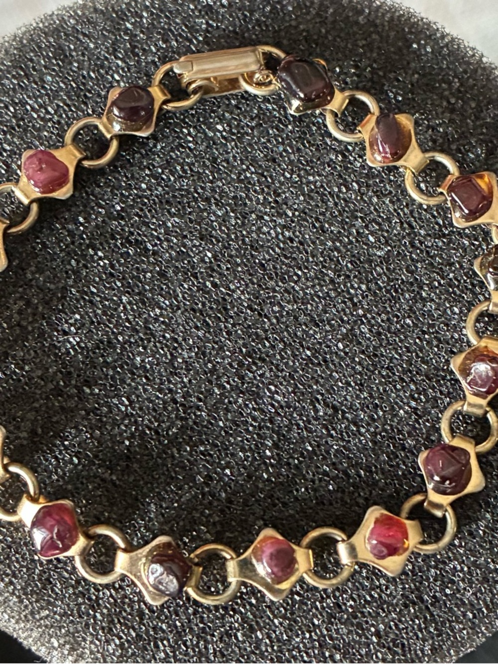 Gold-Tone Bracelet with Amber Gem Accents
